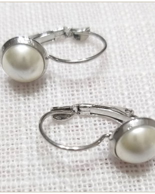 CERCEI- PERLE ALBE SWAROVSKI SI INOX