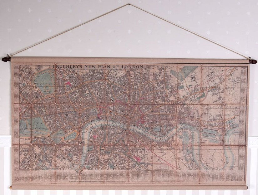 Poster mare cu harta Londrei in anul 1836