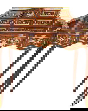 Secretaire Madame Pompadour din lemn masiv furniruit