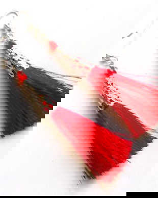 cercei ciucuri matase si cristale 44694