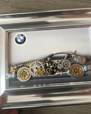 Masina model BMW Cod M 625・Tablou masina Bmw・Cadouri pentru familie si prieteni・Decoratiune perete colaj piese de ceas