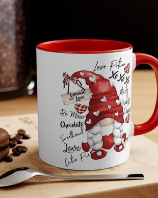 Cana personalizata cu maner si interior rosu