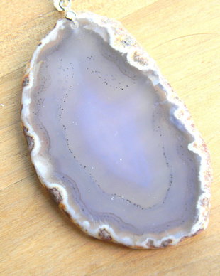 Pandantiv piatra felie agat (F39)