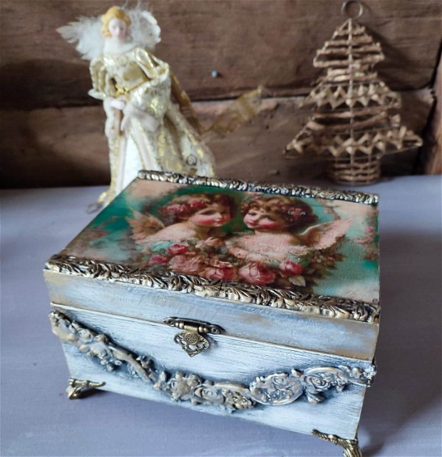 Caseta bijuterii-Victorian Cupids
