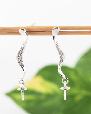 Baza cercei, argint 925 si cubic zirconia (1)