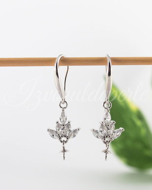 Baza cercei, argint 925 si cubic zirconia (1)