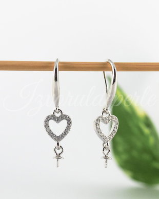Baza cercei, argint 925 si cubic zirconia (1per)