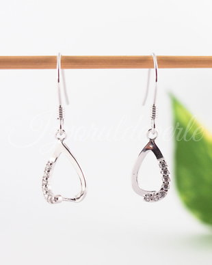 Baza cercei, argint 925 si cubic zirconia (1per)
