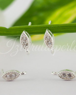 Baza cercei, argint 925 si cubic zirconia (1per)