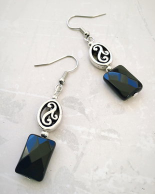 Cercei Boho onix negru