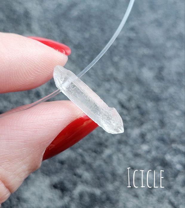 Colier/Choker transparent din argint 92.5 și Cristal de stancă/Cuarț natural