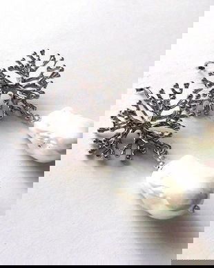 cercei cu perle de Mallorca in stil baroc 44637