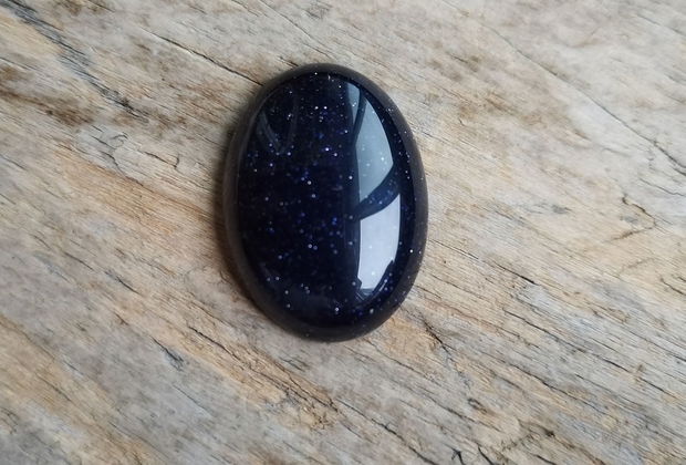 Cabochon blue goldstone, 30x22 mm