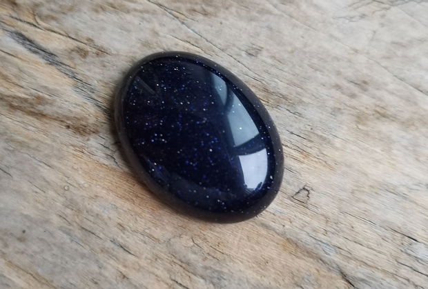 Cabochon blue goldstone, 30x22 mm