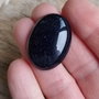 Cabochon blue goldstone, 30x22 mm