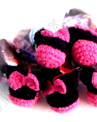 Marturie pentru fetita MINNI MOUSE saculet roz deschis