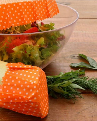 Ambalaj ecologic pentru alimente cu ceară de albine  - bee's wrap  PORTOCALIU
