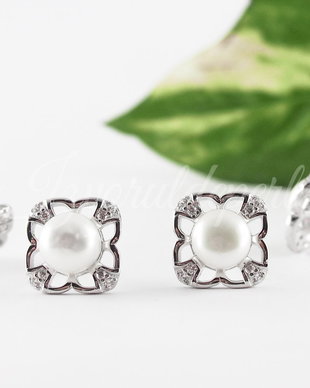 Baza cercei, argint 925, cubic zirconia, 11mm (1per)