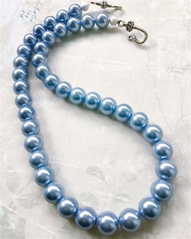 Colier perle de Mallorca blue