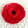 brosa floare  mac rosu , 12 cm