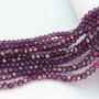 Cristale din sticla, rondelle, 4x3.5 mm, AB, antic roze