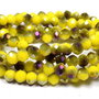 Cristale din sticla, rondelle, opace, electroplacate, 4x3 mm, galbene