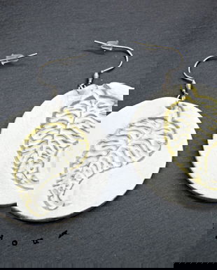 Cercei statement handmade unicat - rotunzi (cod926)