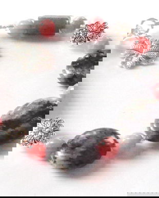 Bratara labradorit si rodocrozit