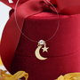 Lantisor / Colier / Fir Transparent / Luna si Steluta / Aur 14k