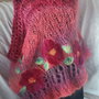 Poncho cu flori impaslite