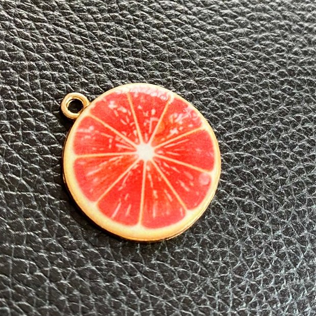 Pandativ felii grapefruit enamel 26x23x2mm - 1 bucata