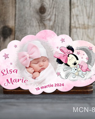 Marturii botez magnet - Tematica botez Minnie Mouse