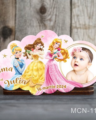 Marturii botez fetita - Magneti botez personalizati - Printese Disney
