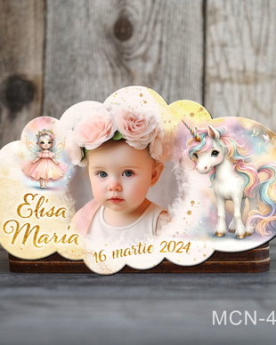 Marturii botez magnet - Tematica botez Zana si unicorn