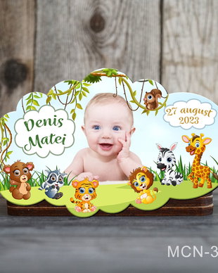 Marturii botez handmade - Magneti botez baiat - Tematica Jungla