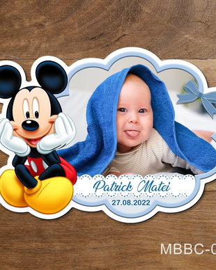 Marturii botez personalizate Mickey Mouse - Magneti botez baieti