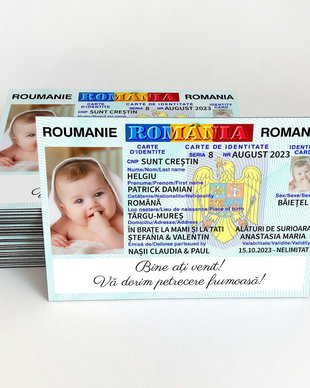 Marturii botez personalizate - Magneti botez buletin