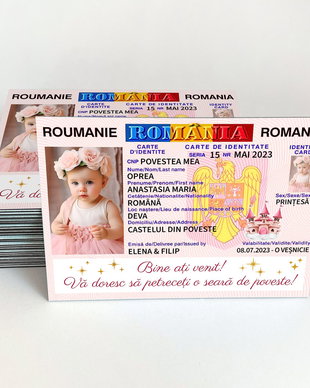 Marturii botez handmade - Magneti botez buletin