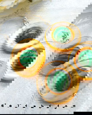 Cercei handmade statement unicat sidef si malachit (cod937)