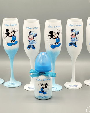 Pahare pentru botez Mickey & Minnie Mouse