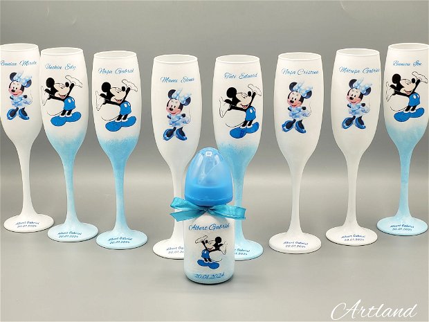 Pahare pentru botez Mickey & Minnie Mouse
