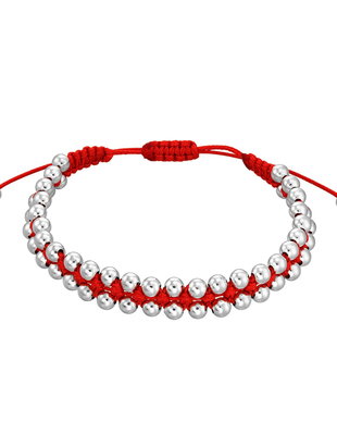 Bratara impletita manual cu margele argint 925, Silver Bubbles 2