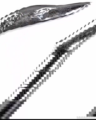 Baston din lemn masiv cu maner caine de vanatoare