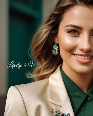 LUCY  - Cercei cu perle verzi