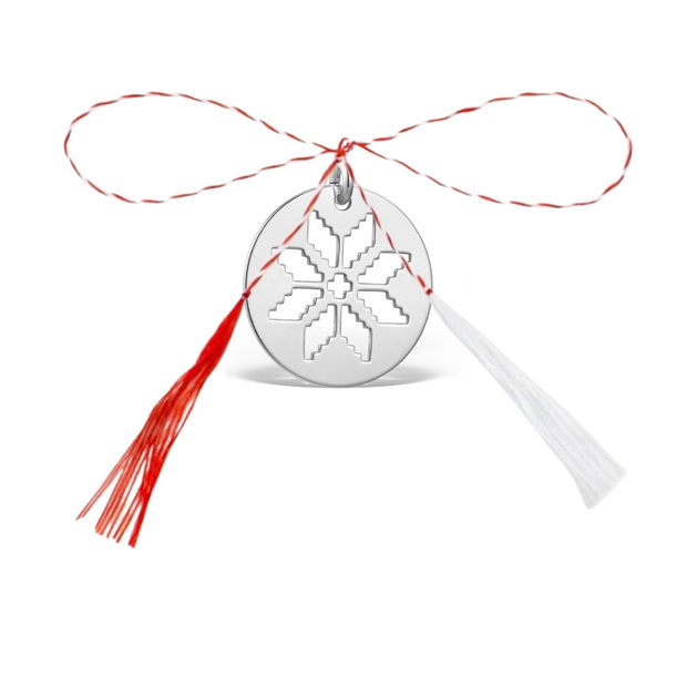 Pandativ martisor, banut motiv traditional Colul Morii din argint 925, ambalaj cadou