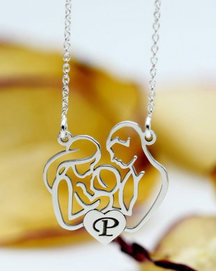 Lantisor/Colier  Silueta familiei / Personalizat / Argint 925