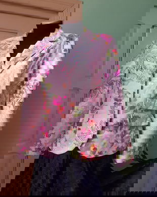 Sacou din catifea imprimata