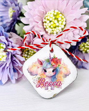 Martisoare personalizate in forma de romb - Unicorni