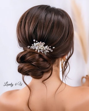 Accesoriu pentru par elegant - Rozmarin , Accesoriu cu perle și cristale
