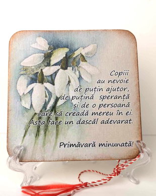 Felicitare din lemn pentru diriginta/ profesoara/ educatoare/ invatatoare